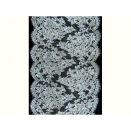 TISSU DENTELLE REBRODE BOURDON BLANC CASSE A0038 TISSU DENTELLE REBRODE BOURDON BLANC CASSE A0038