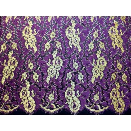 TISSU DENTELLE GALON CALAIS VIOLET A0049