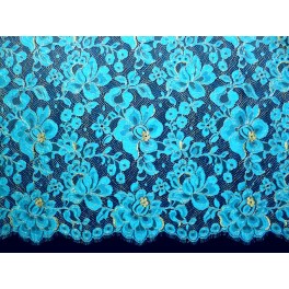 TISSU DENTELLE TURQUOISE A0056