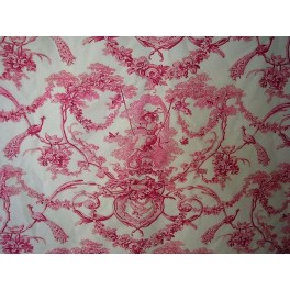 TISSU TOILE DE JOUY ROSE A0003 TISSU TOILE DE JOUY ROSE A0003
