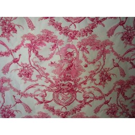 TISSU TOILE DE JOUY ROSE  A0003