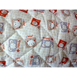 TISSU MATELASSE LA TETE DE SOURIS ET NOUNOURS A0012 